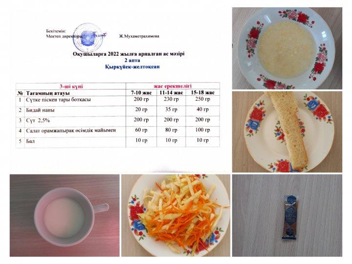Ыстық тамақ. 2 апта - 3 күн ас мәзірі