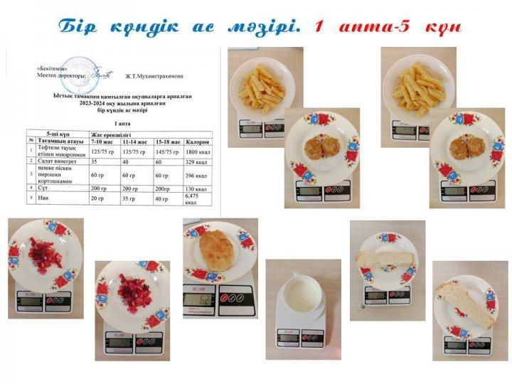 Ыстық тамақ. 1 апта-5 күн ас мәзірі