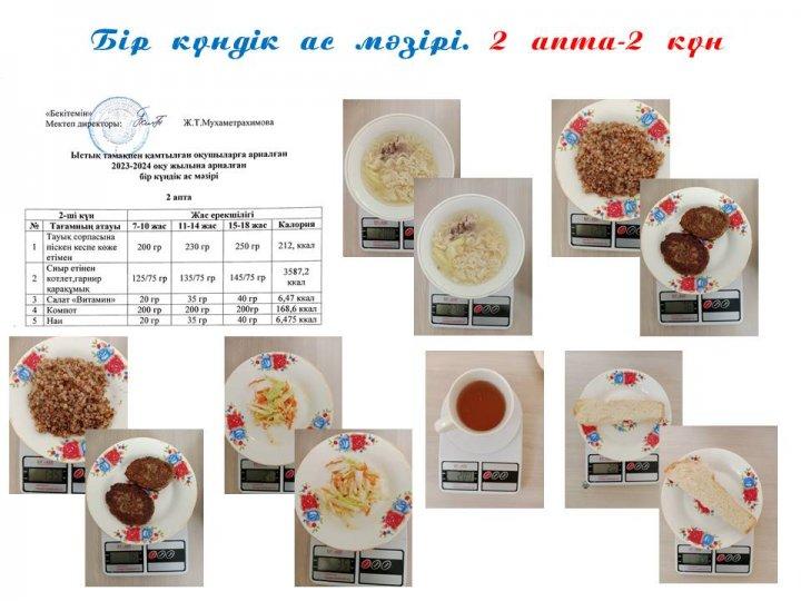 Ыстық тамақ. 2 апта-2 күн ас мәзірі